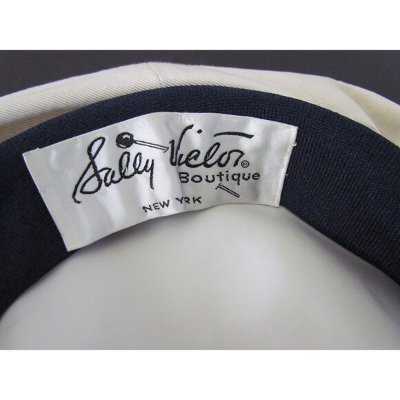 Vintage 1950s Sally Victor Boutique White Navy Sailor Tam Beret Hat main image 5